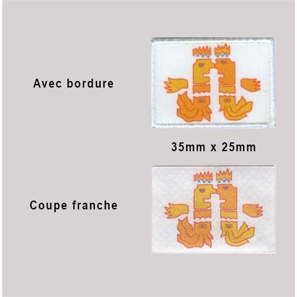 Ecusson imprimé rectangulaire