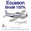 Ecusson brodé avion avec découpe laser